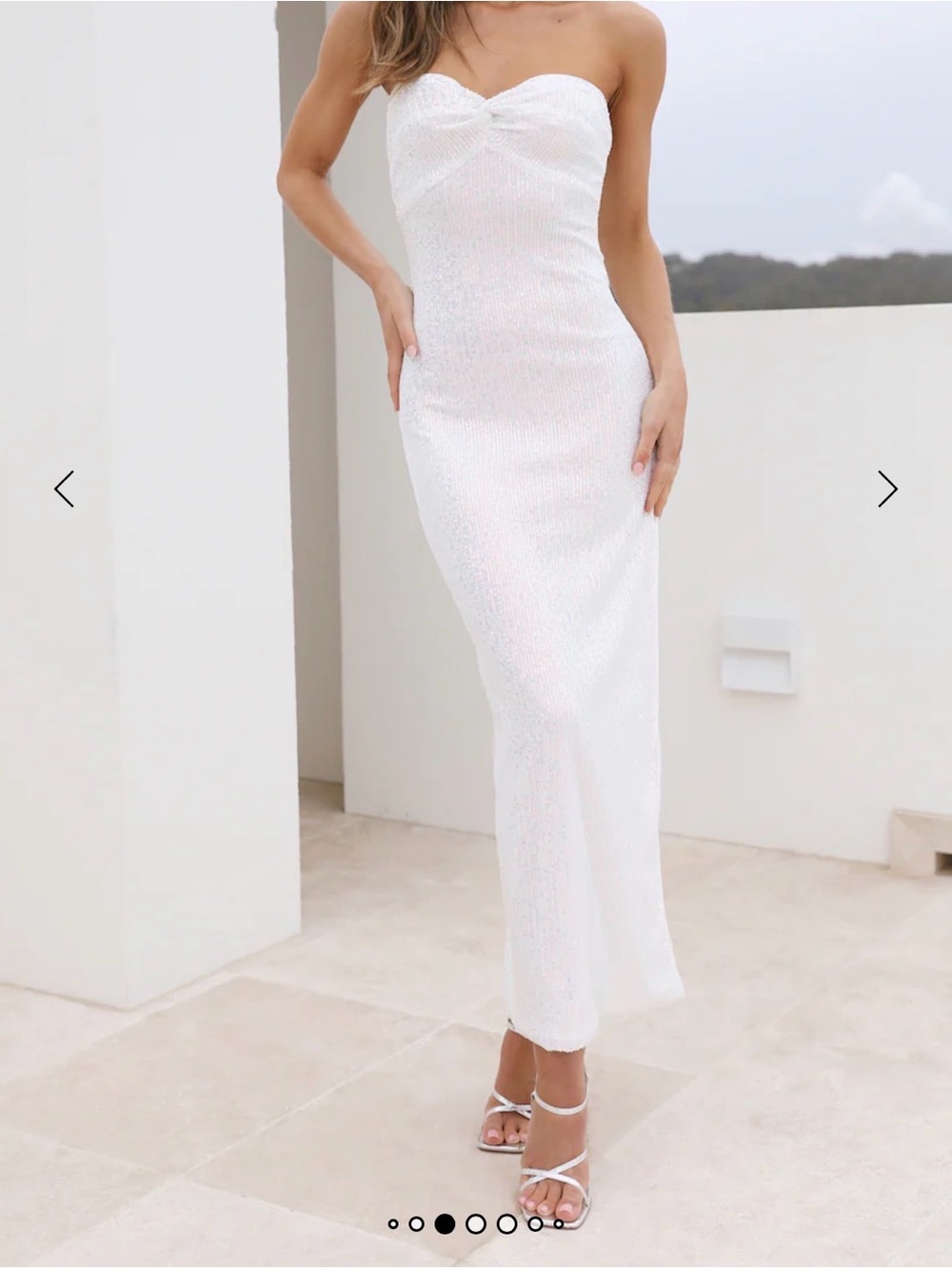 Hello Molly Strapless White Graduation Dress